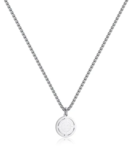 S'Agapõ Colier din oțel pentru bărbați Busolă Rebel SRB02