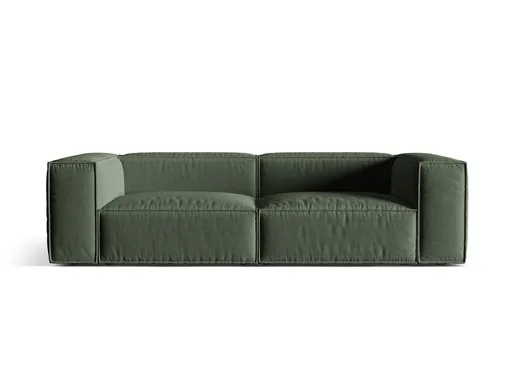 Canapea 4 locuri, Nuria-215, Micadoni Home, 250x110x72 cm, tesatura structurata chenille, verde moss