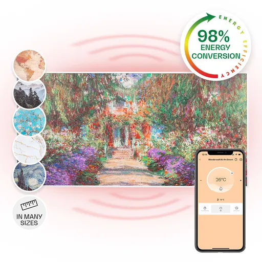 Klarstein Wonderwall Air Art Smart, încălzitor cu infraroșu, 120 x 60 cm, 700 W, aplicație, aleea din grădină