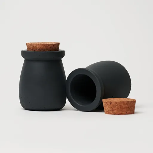 ODLITO Cutie de beton CAST – Nefertiti – grafit (negru) – 8 cm – 2 buc