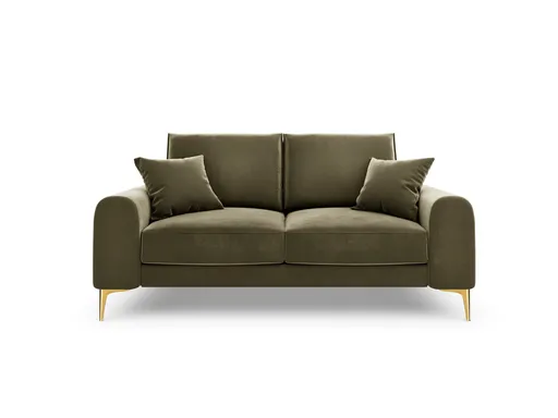 Canapea, Madara, Mazzini Sofas, 2 locuri, gold legs, 172x102x90 cm, catifea, verde