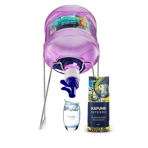 Pachet Start (2 X 8l)  Cafea - 16 Litri Apă Plată De Izvor + 0,5kg Cafea Boabe Kafune Intenso