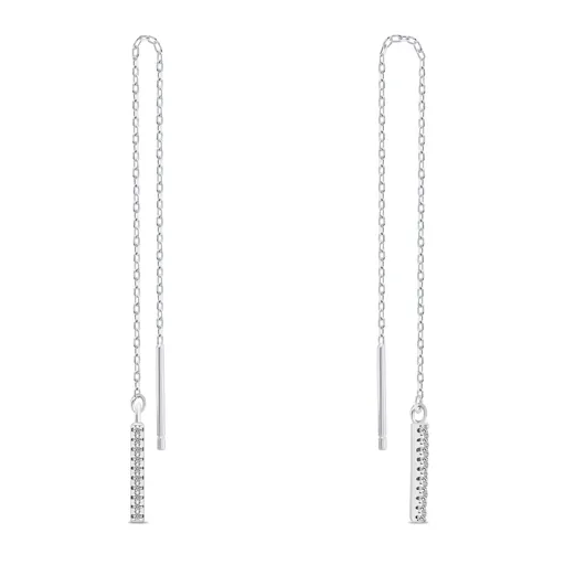 Brilio Silver Cercei lungi cu zirconii EA1007W