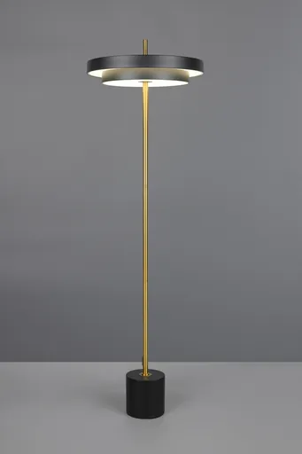 Lampadar Keaton, TRIO, 40x138 cm, 21W, 1x SMD, metal, negru/auriu