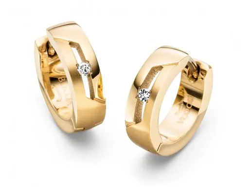 Boccia Titanium Cercei din titan placați cu aur cu diamant 05045-05