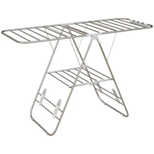 HOMCOM Suport de uscat rufe pliabil pe picioare cu 2 niveluri ajustabile dim. 148L x 60,5l x 98H cm | Aosom Romania