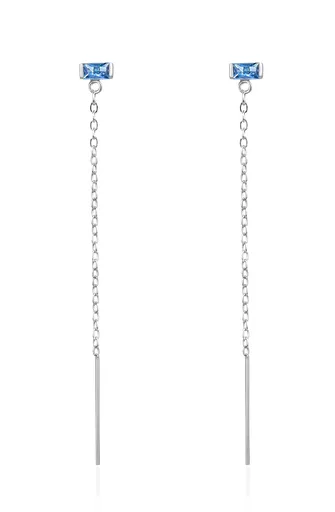 Agato Cercei lungi din argint cu zirconii albastre AGT-E076PBL