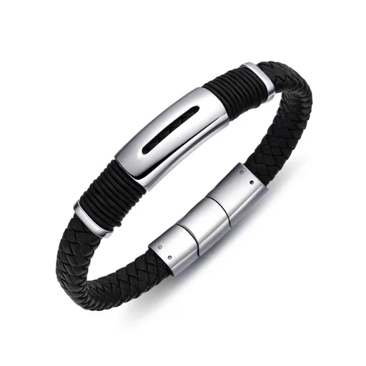 Diverse Brățară modernă pentru bărbați din piele și oțel B1000150