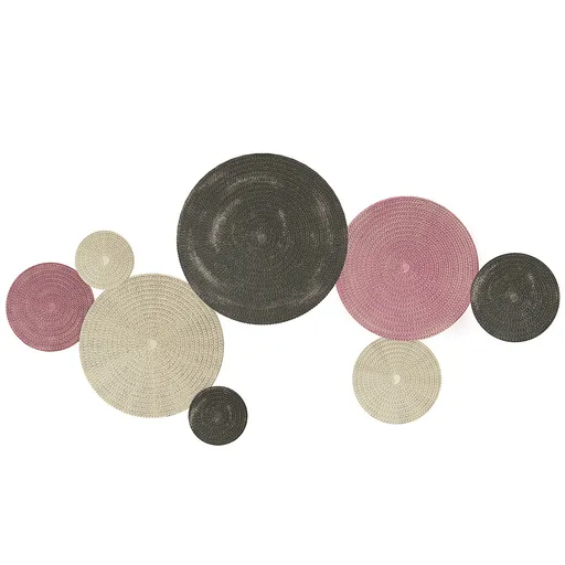 HOMCOM Artă Murală cu 8 Discuri 3D și Accesorii de Montare Incluse, Decorații Metalice de Perete, 110x7x58 cm, Bronz, Portocaliu și Galben | Aosom Rom