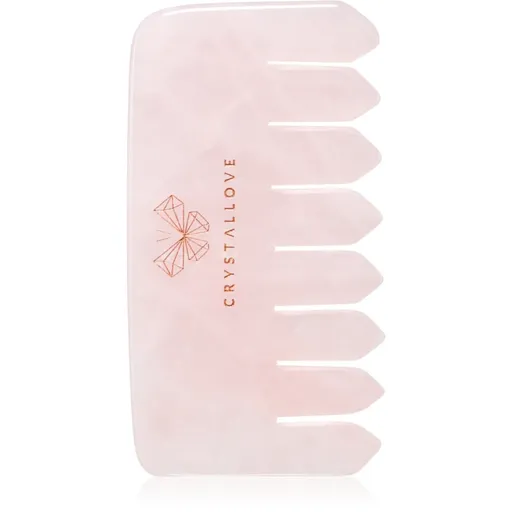 Crystallove Rose Quartz Comb accesoriu de masaj de par si de corp 1 buc