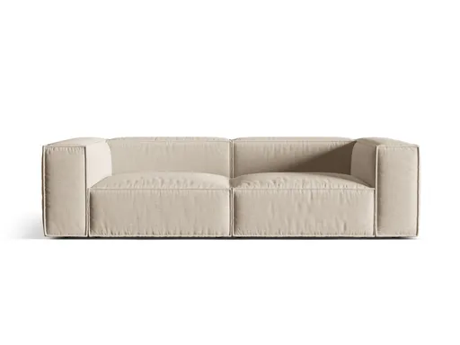 Canapea 4 locuri, Nuria-215, Micadoni Home, 250x110x72 cm, tesatura structurata chenille, bej