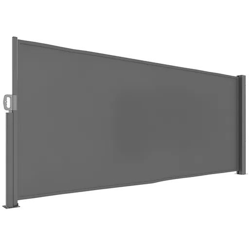 Outsunny Parasolar lateral extensibil opac cu suport de perete Acoperire 300x140cm Gri inchis | Aosom Romania
