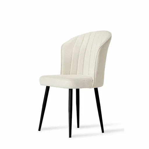 Set de scaune de sufragerie Rubi Cream and Black,4 buc., crem deschis