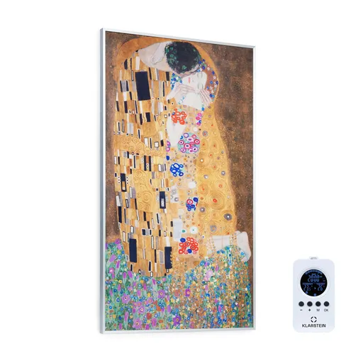 Klarstein Wonderwall Air Art Kuss, încălzitor cu infraroșu, 101 x 60 cm, 600 W, montat pe perete, telecomandă