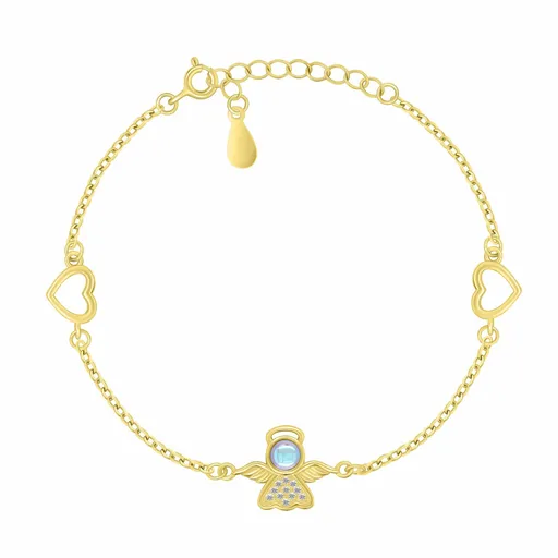 Brilio Silver Brățară delicată placată cu aur cu înger BRC215Y