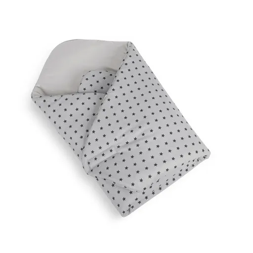 Păturică de înfășat copii Bellatex Stele gri , 75 x 75 cm