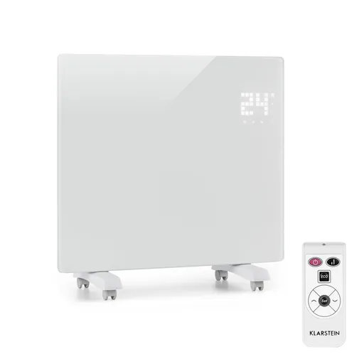 Klarstein BORNHOLM SINGLE, convector, încălzitor convențional, termostat, timer, 1000 W, alb