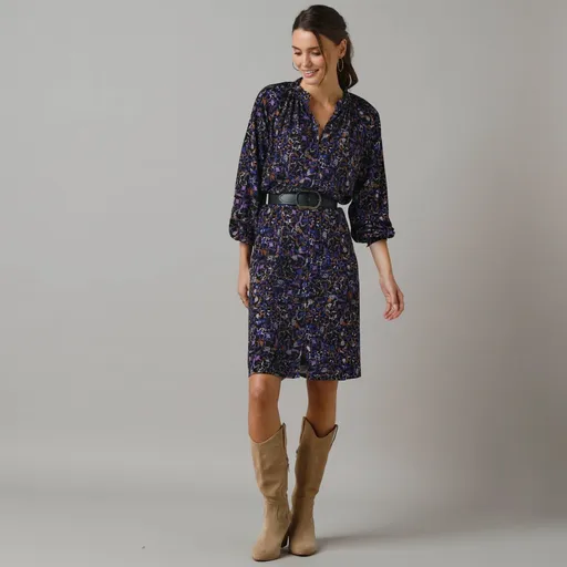 Rochie cămașă cu imprimeu