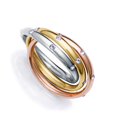Viceroy Inel triplu din oțel cu cristale Chic 14192A01 52 mm