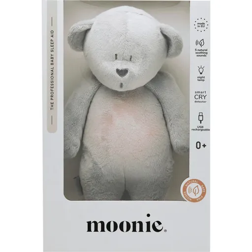 Moonie Bear 2.0 Organic Silver jucărie de adormit cu melodie 1 buc