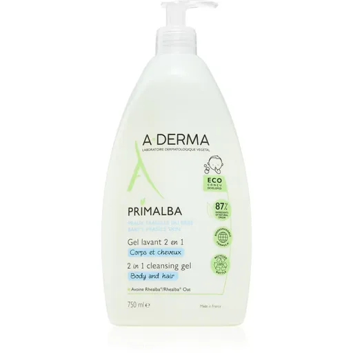 A-Derma Primalba Baby gel de duș pentru corp și păr pentru copii 750 ml