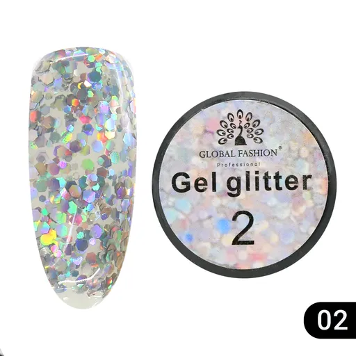 Gel Color cu Sclipici Glitter 5g, Nr. 02, TPO Free
