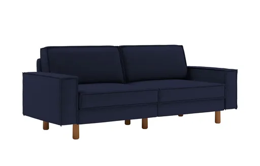 Canapea 3 locuri, Atelier del Sofa, 918CMF1244, Otel, Albastru noapte / Nuc