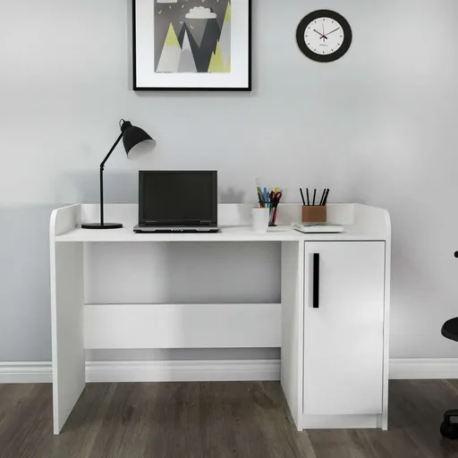 Birou, Hanah Home, Luses, 123.6x83x60 cm, Alb