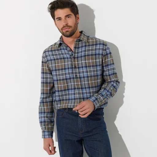 Cămașă extra-lungă din flanel în carouri