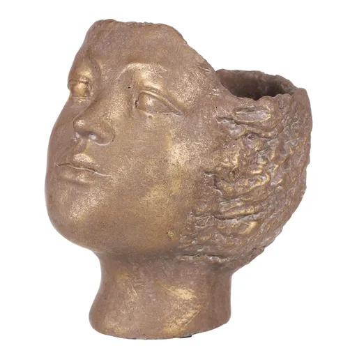 Container de beton pentru ghiveci, cap, cupru,diametru 14 cm, 18 x 14 x 19 cm