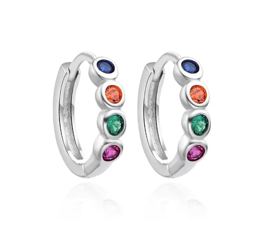 Agato Cercei rotunzi frumoși din argint cu zirconi AGT-E248KC