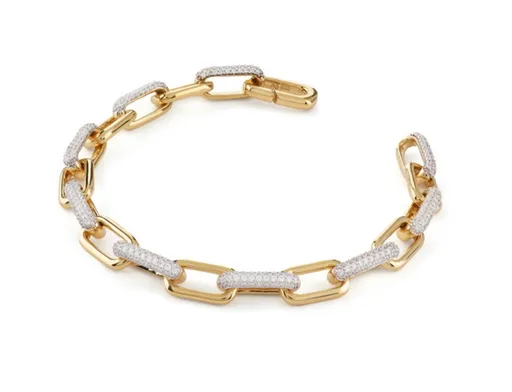 Guess Brățară distinctivă placată cu aur cu zirconii Nuances JSBB04534JWYG 18.5 cm