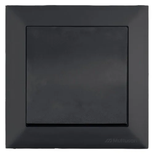 Intrerupator simplu Mutlusan Candela 2125 401 0184, 1P, 10A 250V, IP20, Negru Catifea