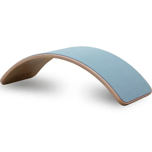 Placă de echilibru din lemn, Hanah Home, Wavy Board, 81x22x30 cm, Natural / Albastru