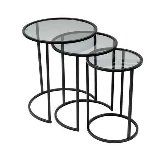 Măsuță auxiliară Alya Black, 3 buc.