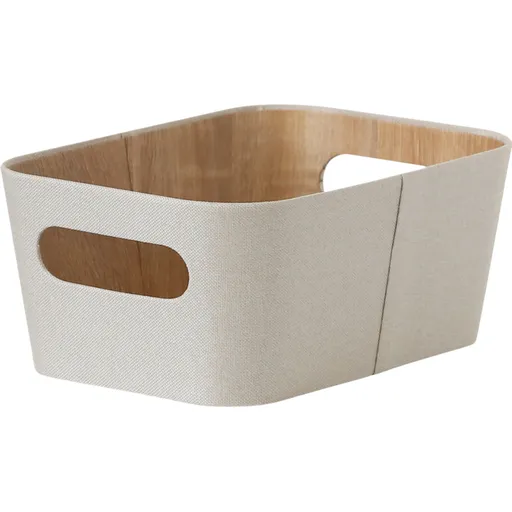 Set de 2 coșuri de depozitare Kitchisimo 26 × 18 ×11 cm, crem, crem deschis, S