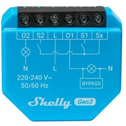 Releu inteligent Shelly 2L GEN3, 2 canale, nu necesita nul, integrare Home Assistant, Matter 3800235261644