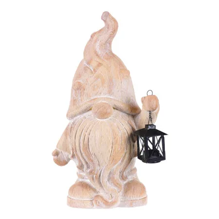 Decorațiune de grădină Pitic cu lanternă, ceramicăMgO, 28 x 20 x 51 cm