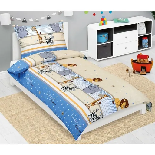 Bellatex Lenjerie de pat pentru copii Safarialbastru, 140 x 200, 70 x 90 cm
