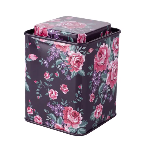 Doză din tablă Altom Charlotta, pătrată, mov,