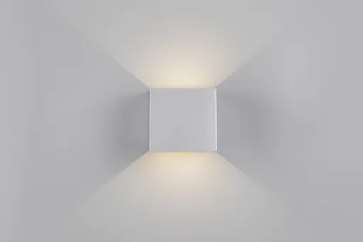 Aplica de perete patrata pentru exterior Genie, RL NOW, 10x10.5x10 cm, 1W, 2x SMD, plastic, titaniu