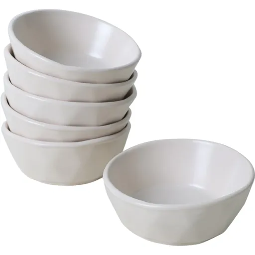 Set de 6 boluri din ceramică Facetta 12 cm, crem, crem deschis