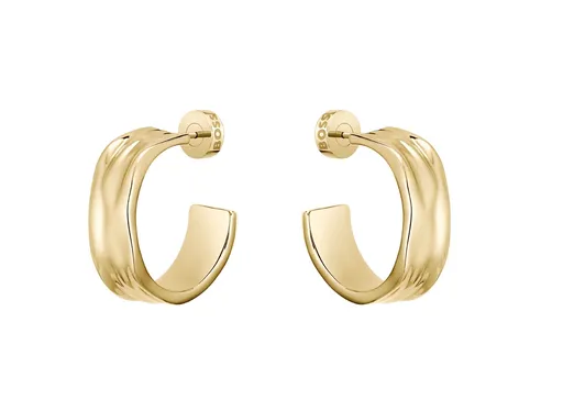 Hugo Boss Cercei rotunzi masivi din oțel placat cu aur Ripple 1580776