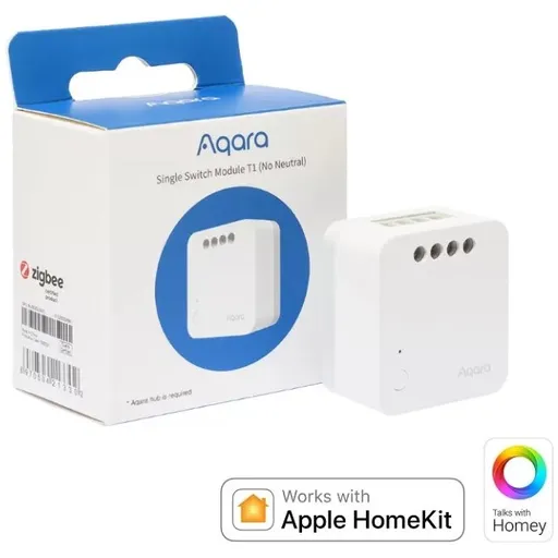 Releu inteligent Aqara Single Switch Module T1, 1 canal, FARA NUL, 10A, Zigbee 6970504213302