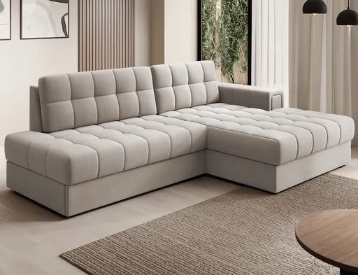 Coltar extensibil dreapta 3 locuri ELTAP, RT-18SO, Blezalt, 240x150x82 cm, lemn/poliester, bej deschis