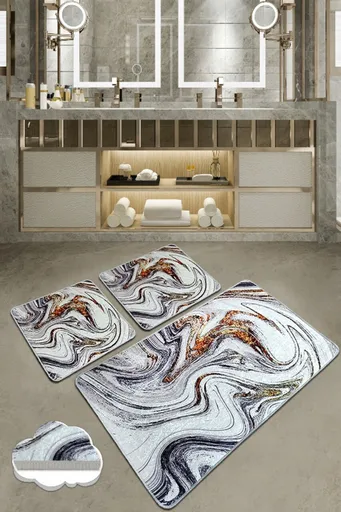 Set covorase de baie, L'essentiel Maison, Blur, Poliester, Multicolor