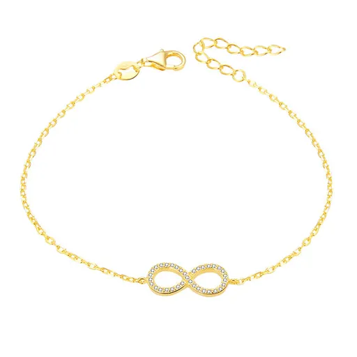 Beneto Brățară din argint placată cu aur roz cu cristale AGB483/20-GOLD