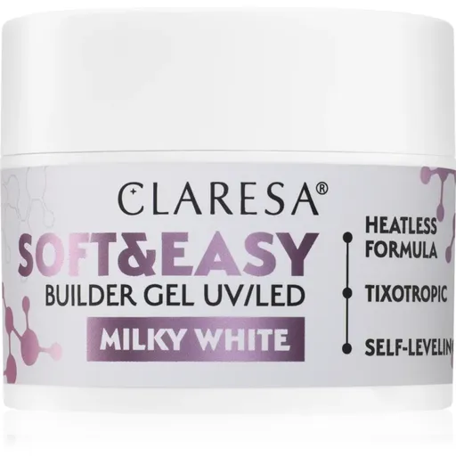 Claresa Soft&Easy Builder Gel gel de bază pentru unghii culoare Milky White 45 g