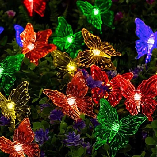 Ghirlandă luminoasă solară din 10 piese Fluturi