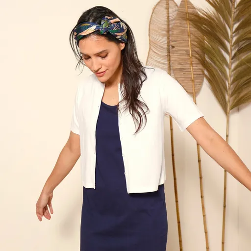 Pulover elastic cu mâneci scurte